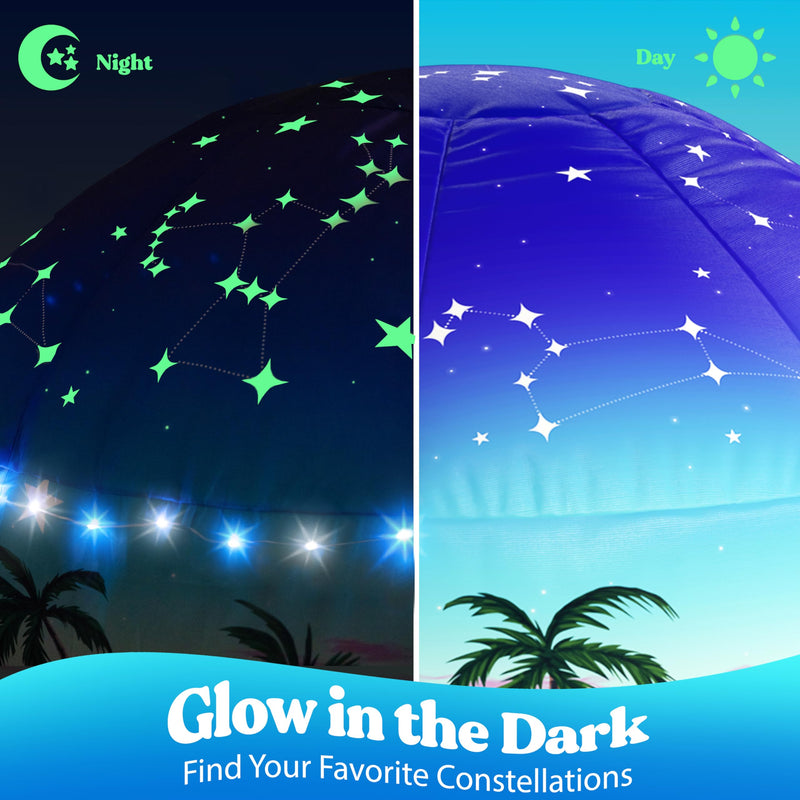 Glow-in-the-Dark Starlit Oasis Kids Tent with LED & Sound, One Size