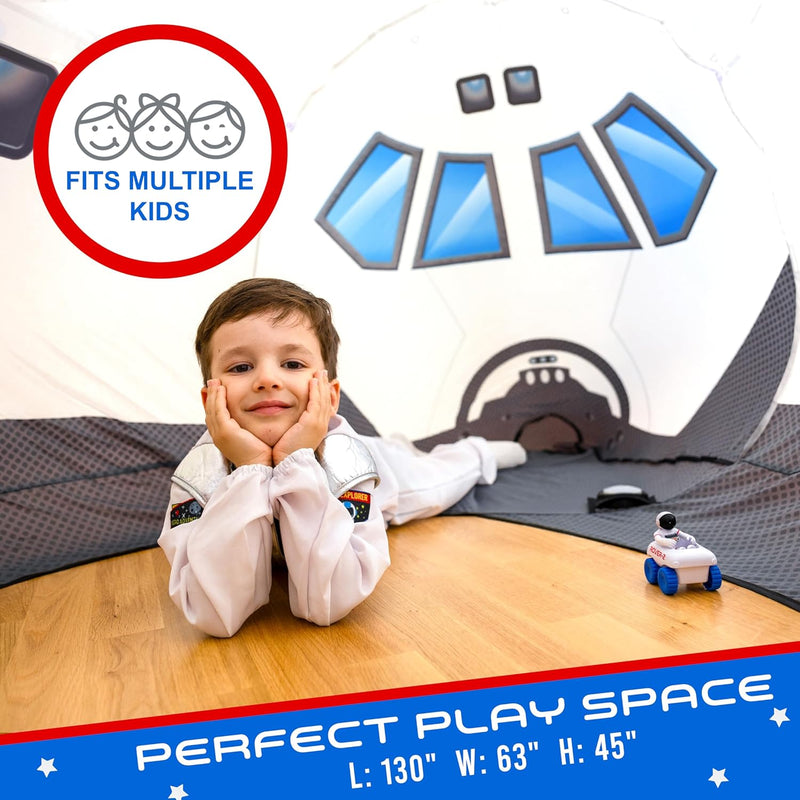 Space Explorer Aerodome with LED Lights & Blast-Off Button Indoor Tent for Kids