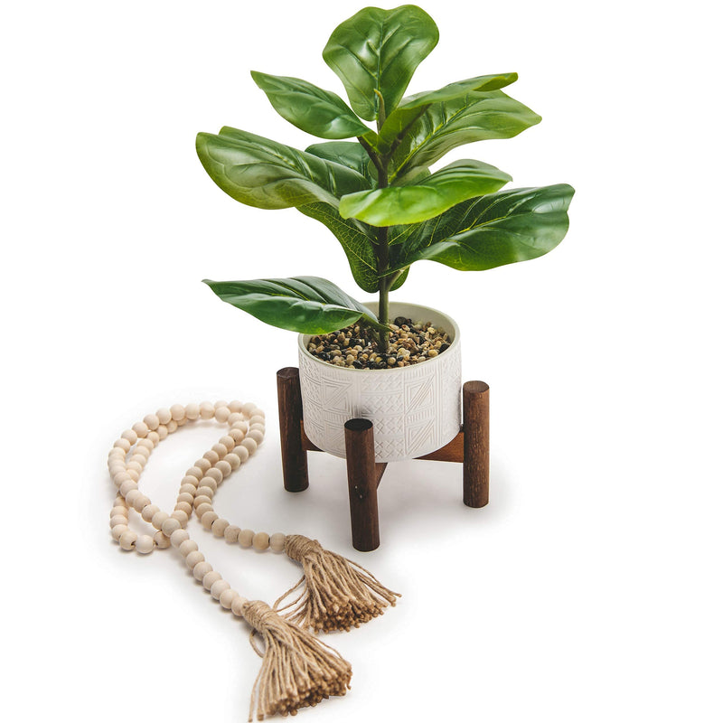 Kurrajong Farmhouse Artificial Plant 15.5 Inch with Stand Faux Desk Decor Indoor