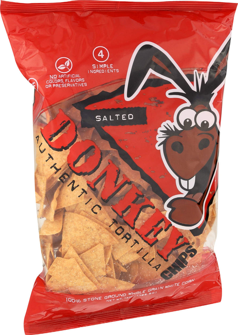 Donkey Chips Salted Tortilla Chips 14 Oz