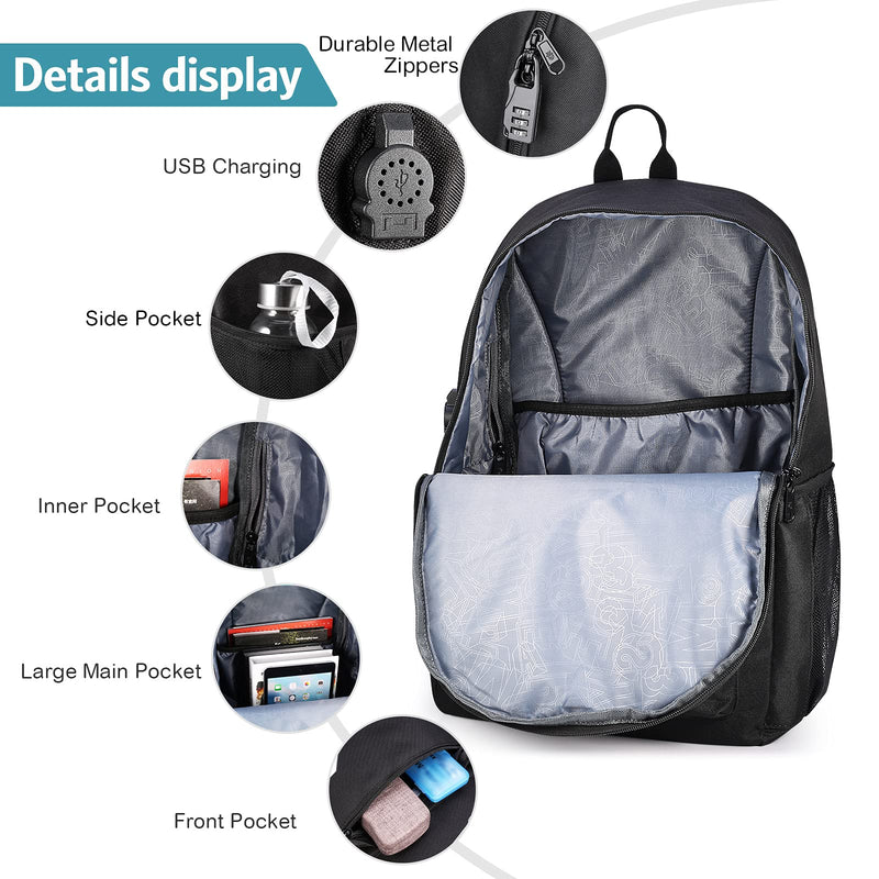 Pawsky Backpacks for Boys Baseball Anime Luminous Backpack with USB Charging