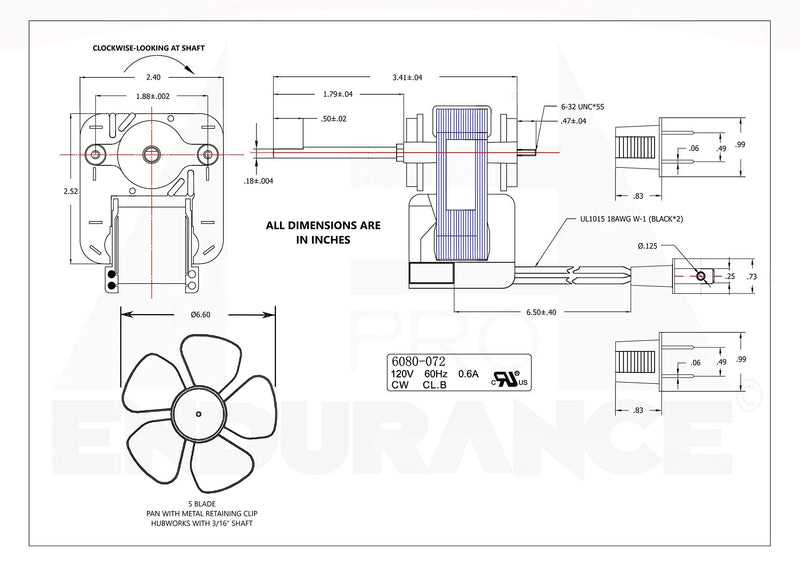 Endurance Pro S1200A000 Universal Bathroom Vent Fan Electric Motor Assembly Replacement for Broan NuTone 50CFM 3000 RPM 120V