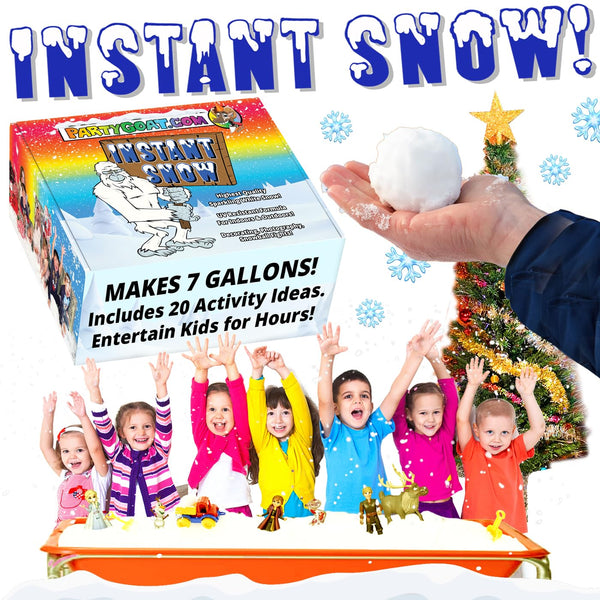 Instant Snow Powder for Christmas Decor Makes 7 Gallons of Realistic Snow