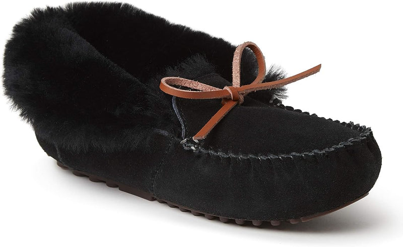 Dearfoams Women Fireside Moccasin Shoe Grey 8 Medium US Pair Of Shoes