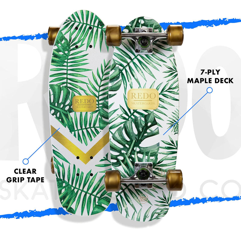 ReDo Skateboard 24" Shorty Green Palm Cruiser Complete