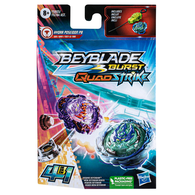 Beyblade Burst Quad Strike Hydra Poseidon P8 Starter Pack Includes Launcher