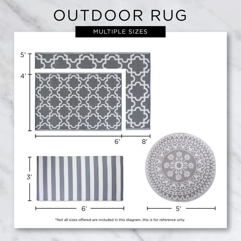 Dii Reversible Outdoor Lattice Woven Rug 4x6 Ft Black