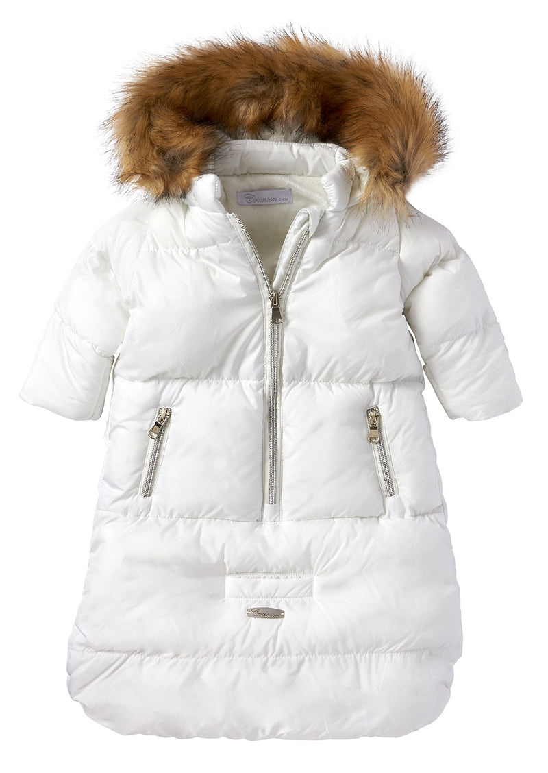 Infant Snowsuit Bunting with Fur Trim - Size 0-6 Months