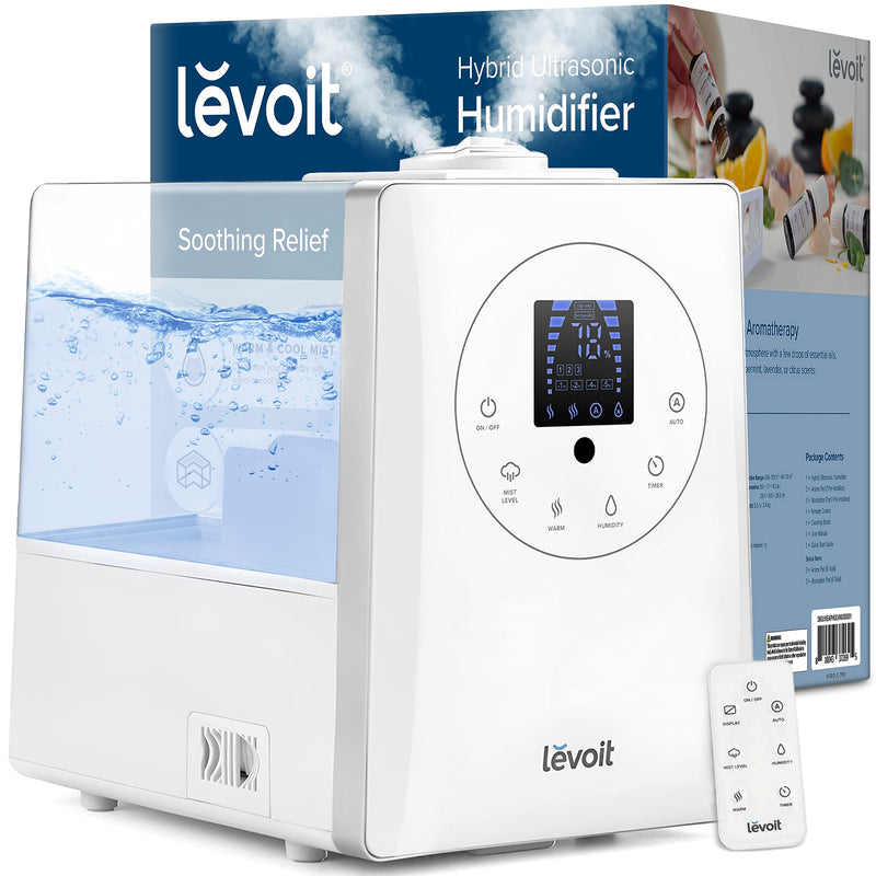 LEVOIT 6L Humidifiers for Bedroom Large Room Warm Cool Mist Air Vaporizer White