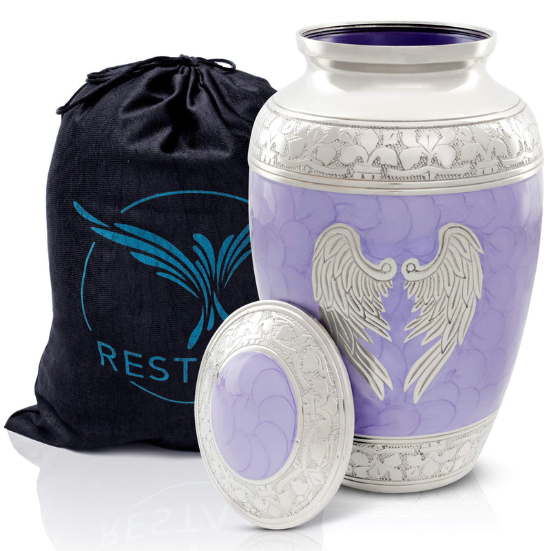 Purple Angel Wings Urn for Human Ashes Adult Female Mom Decorative Restaall Urn