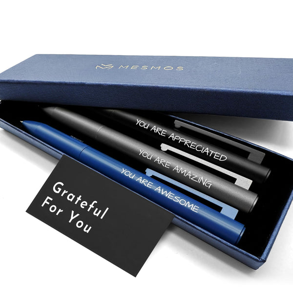 Mesmos 3pk Metal Ballpoint Pens German Ink Thank You Gifts Luxury Pens for Men