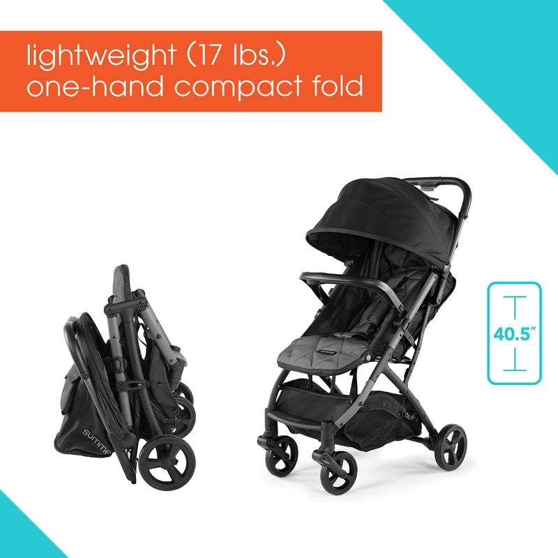 Summer Infant Lightweight 3Dpac CS Compact Stroller with Car Seat Adapter Black