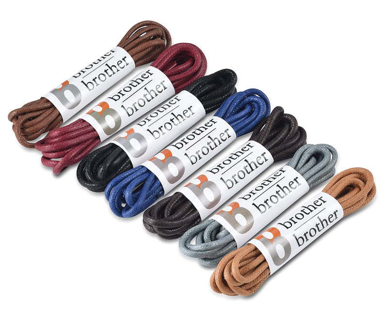 7 Pairs Waxed Cotton Oxford Shoe Laces Durable and Stylish 32 Inch Length