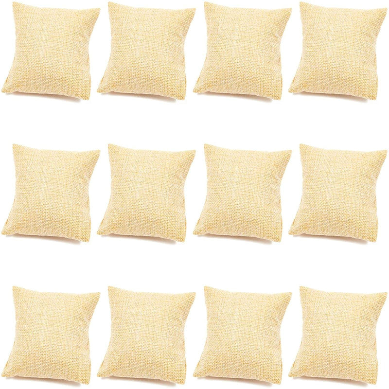 Juvale 12 Pack Linen Bracelet Cushion Jewelry Display Beige 3x3x2