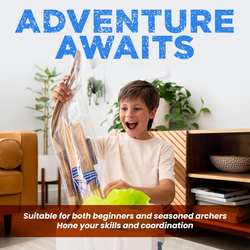 Wooden Bow and Arrow Set for Kids with Quivers and Arrows