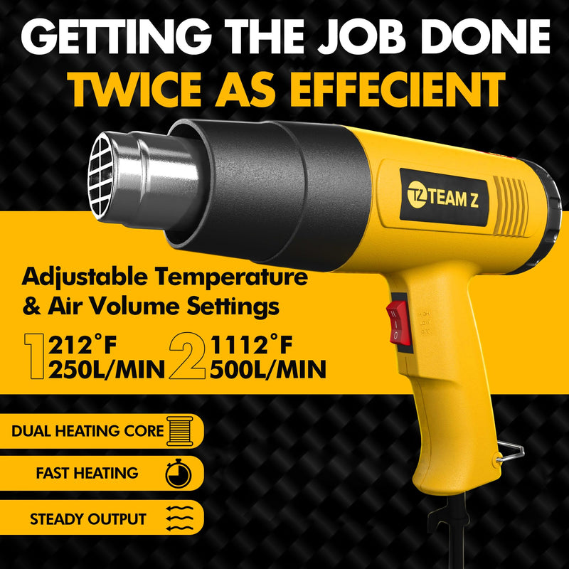 Versatile Heat Gun Kit with Nozzle Accessories 1800W