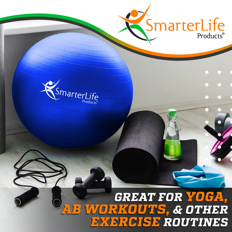 SmarterLife Workout Exercise Ball for Fitness Yoga Balance Stability Birthing Yoga Ball