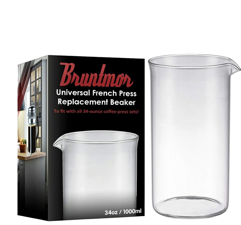 Bruntmor 34 Oz Fire Hardened Borosilicate French Press Carafe Replacement