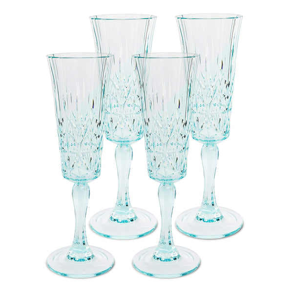 Unbreakable Tritan Plastic Champagne Flutes Set of 4