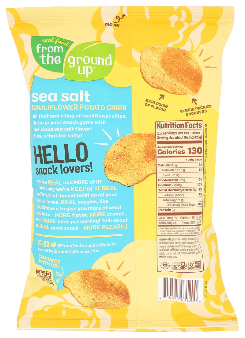 Sea Salt Cauliflower Potato Chips - 3.5 oz Snack Pack