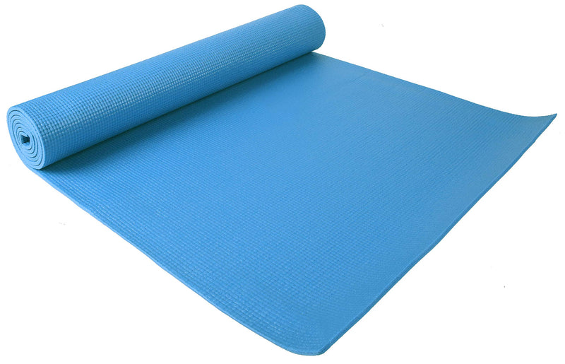 Eco-Friendly Non-Slip Yoga Mat with Carry Strap - Blue