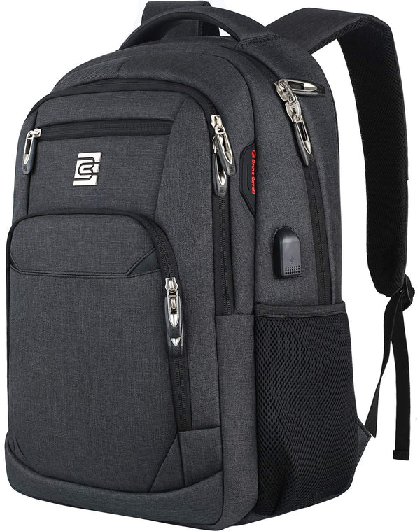 Anti-Theft Laptop Backpack with USB Port Fits 15.6 Inch Black