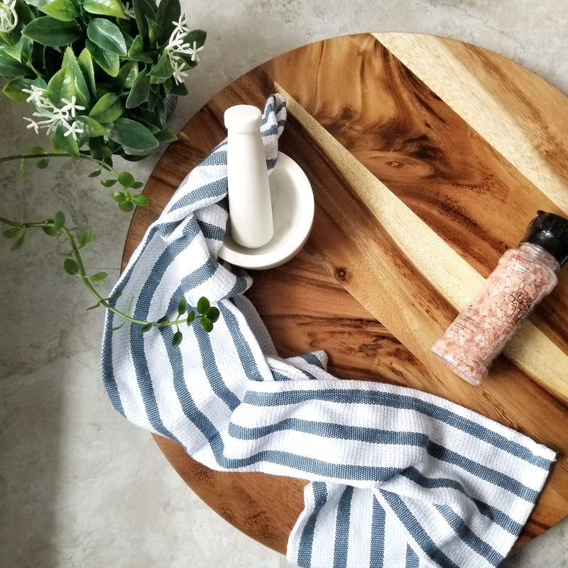 20" Acacia Wood Lazy Susan Turntable for Dining & Kitchen