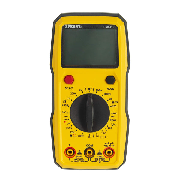 Sperry Instruments Dm6410 8 Function Digital Multimeter 600v Ac 1000v Dc Yellow