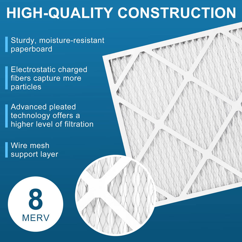 LotFancy MERV 8 12x24x1 HVAC Air Filters - 4 Pack