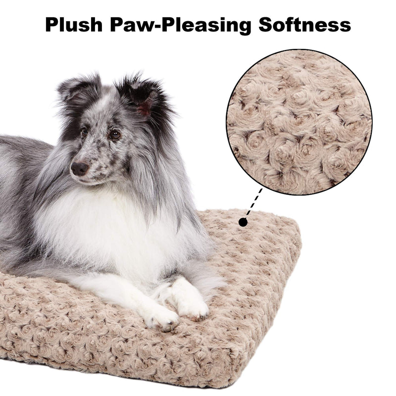 Mocha Ombré Plush Dog Bed for Crates 40.6" x 24.8" x 3.4"