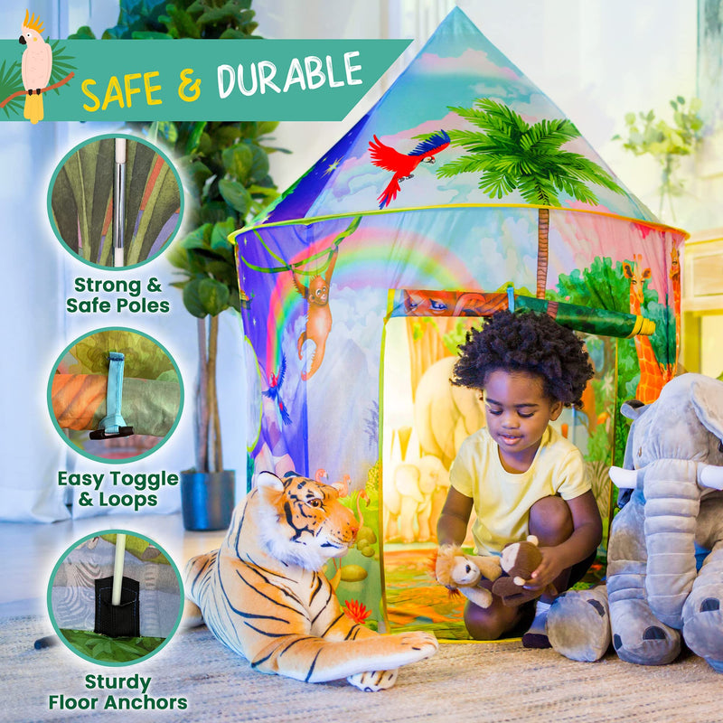 Kids Jungle Adventure Tent with Interactive Animal Sounds