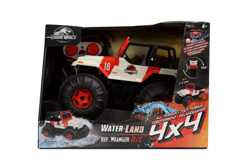 Jada Toys Jurassic World 10.5 Inch Jeep Wrangler Rc Water & Land Radio Control