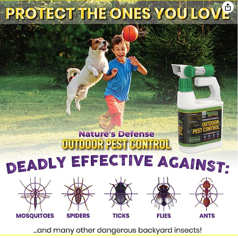 Trifecta Nature's Defense Outdoor Pest Control Spray 32oz Plant Based & Non Toxic