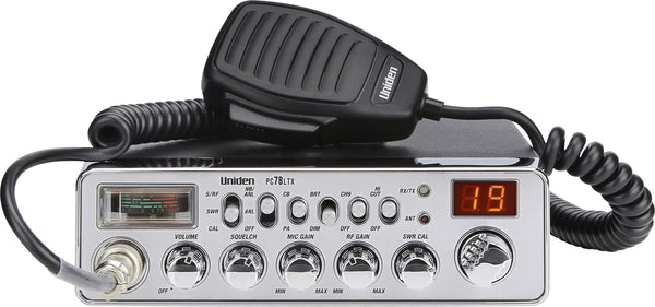 Uniden PC78LTX 40-Channel CB Radio with SWR Meter & PA Function, Silver