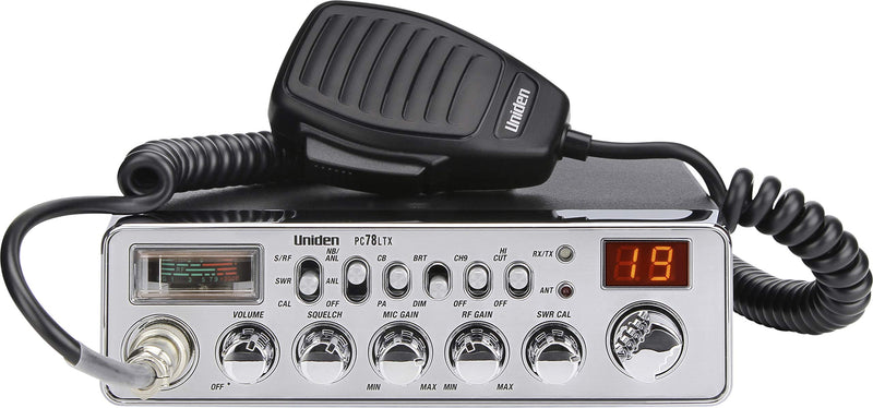 Uniden PC78LTX 40-Channel CB Radio with SWR Meter & PA Function, Silver