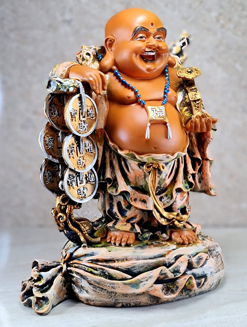 eSplanade Resin Laughing Buddha Statue Feng Shui Figurine Showpiece