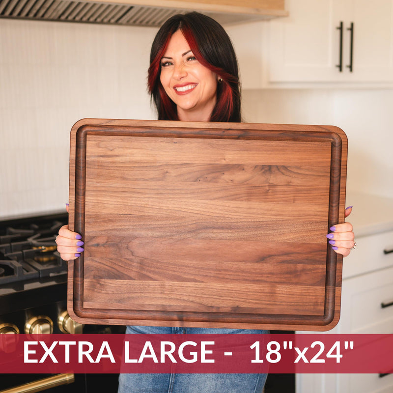 Premium Walnut Wood Cutting Board 24 x 18 Inches