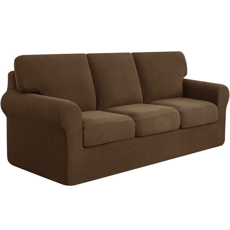 Subrtex Large Stretchable Sofa Slipcover Set - Coffee