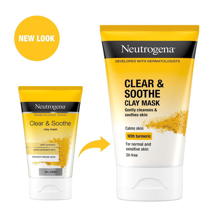 Neutrogena Clear & Soothe Clay Mask with Turmeric 1.69 Fl Oz