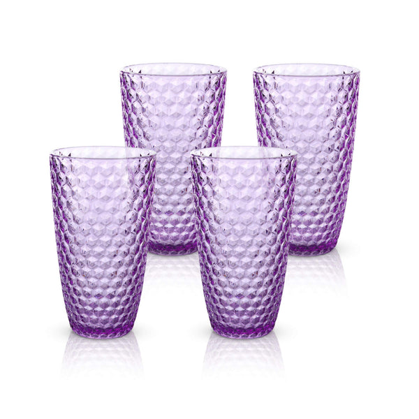 Bellaforte Shatterproof Tritan Plastic 19oz Tall Purple Tumblers - Set of 4