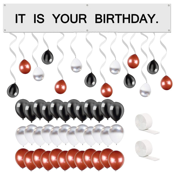 Urbanred the Office Birthday Decorations Kit Silver