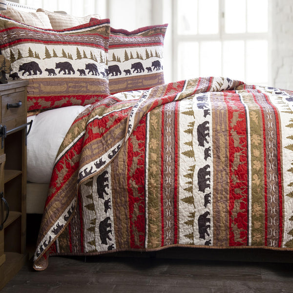 Twin Rustic Cabin Lodge Quilt Bedding Set