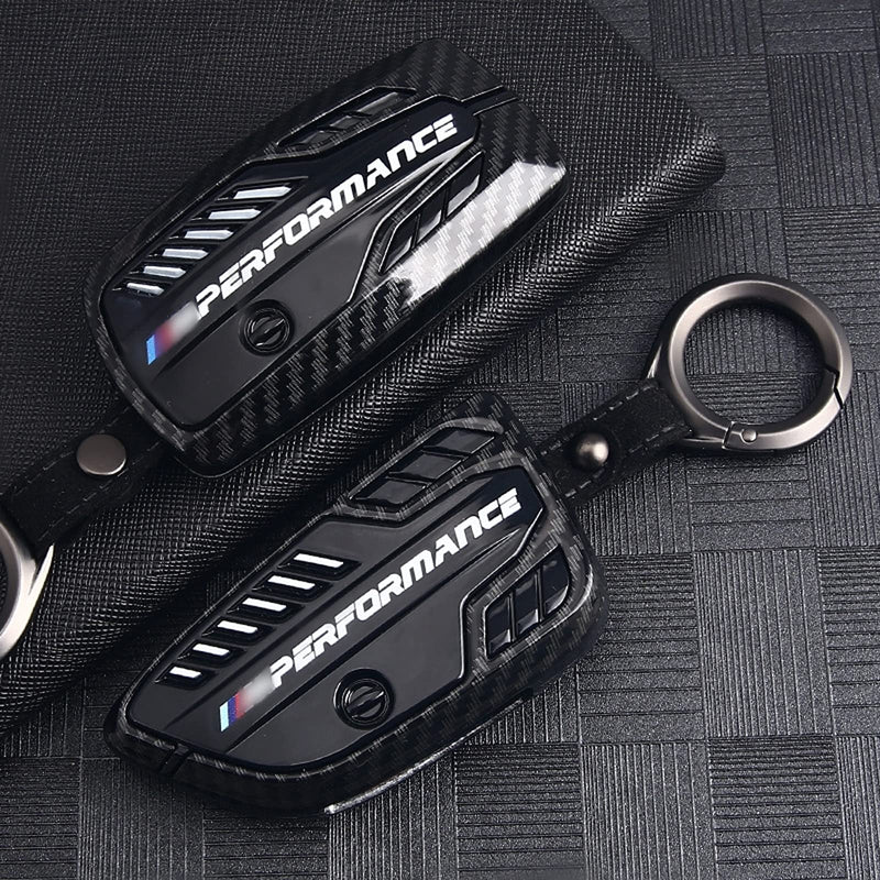 Phmnkl Alloy Car Key Case Bmw Series X1x6 Carbon Fiber Style