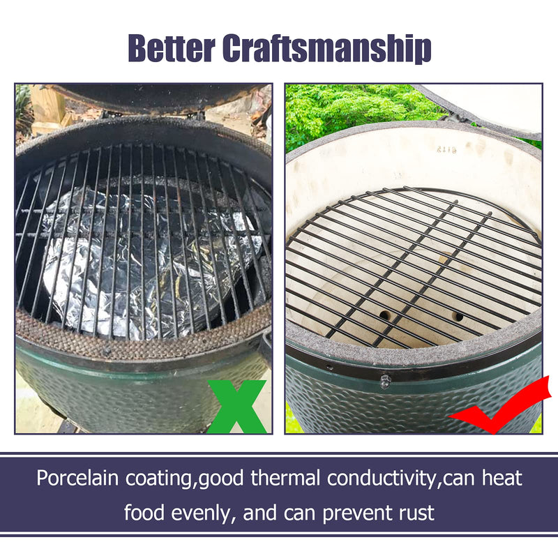 Round Porcelain Coated Grill Grate for 15.5" Ceramic Grills