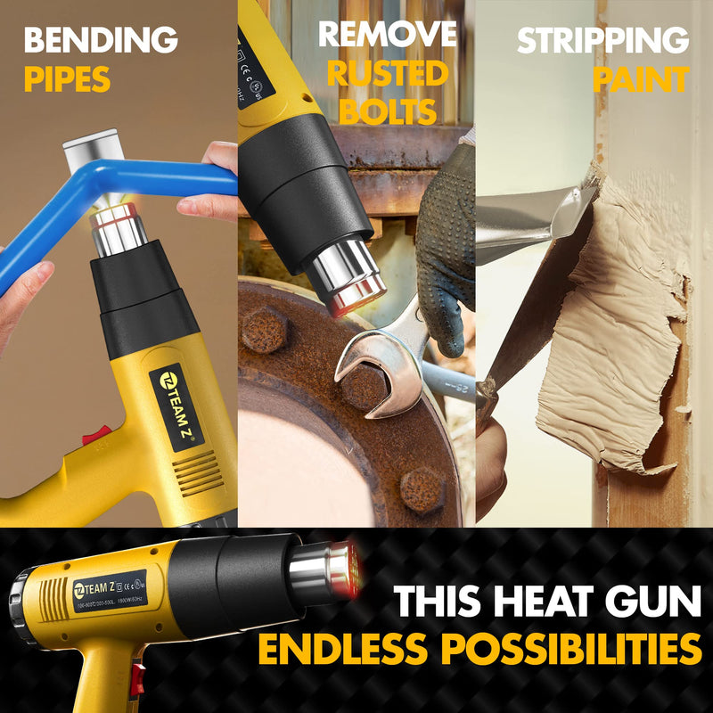 Versatile Heat Gun Kit with Nozzle Accessories 1800W