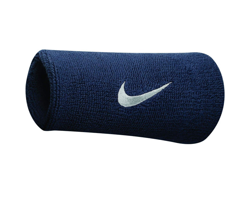 Nike Swoosh Doublewide Wristbands - Obsidian/White