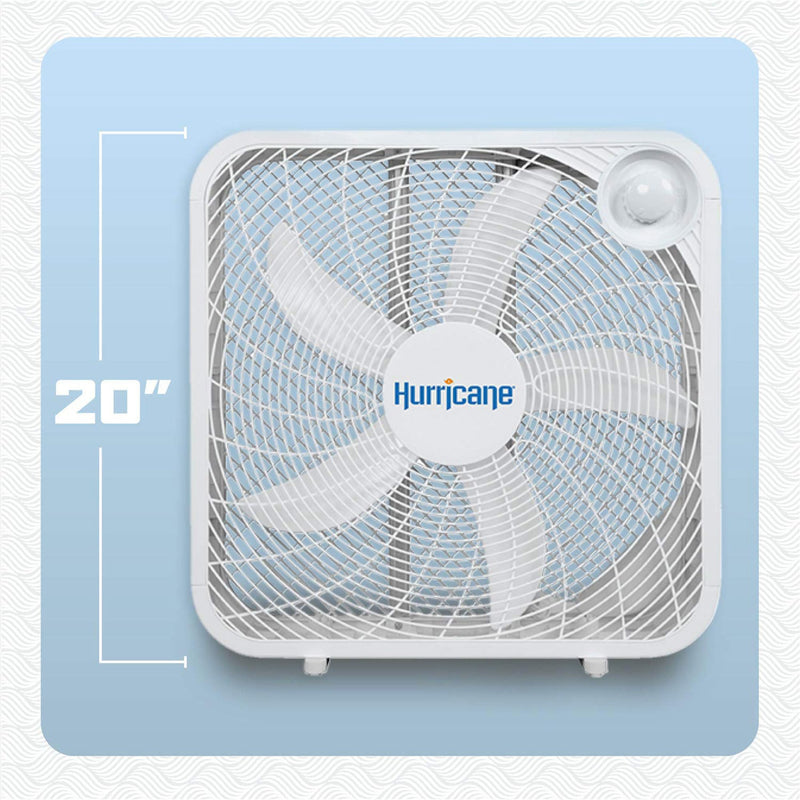 Hurricane 20 Inch Classic Floor Box Fan with 3 Quiet Speeds