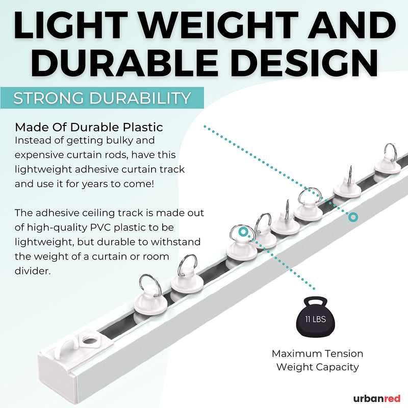 Self-Adhesive Curtain Track System for Walls and Ceilings 3m