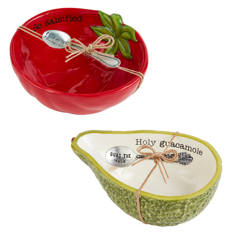 Mud Pie Fiesta Dip Bowl Set Tomato 5 X 6 Spoon