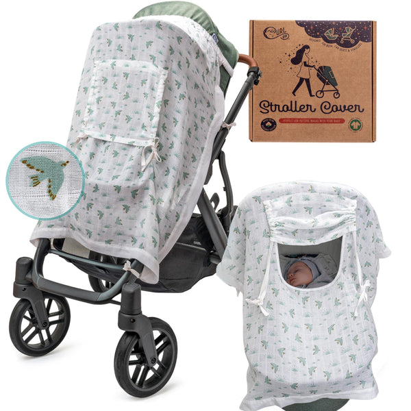 Organic Muslin Baby Car Seat & Stroller Cover with Peekaboo Window